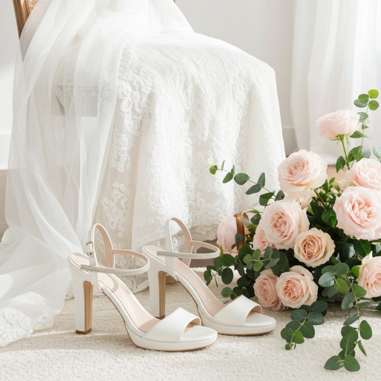 Marnie Platform Open Toe Bridal Shoes - Chic Style for the Modern Bride