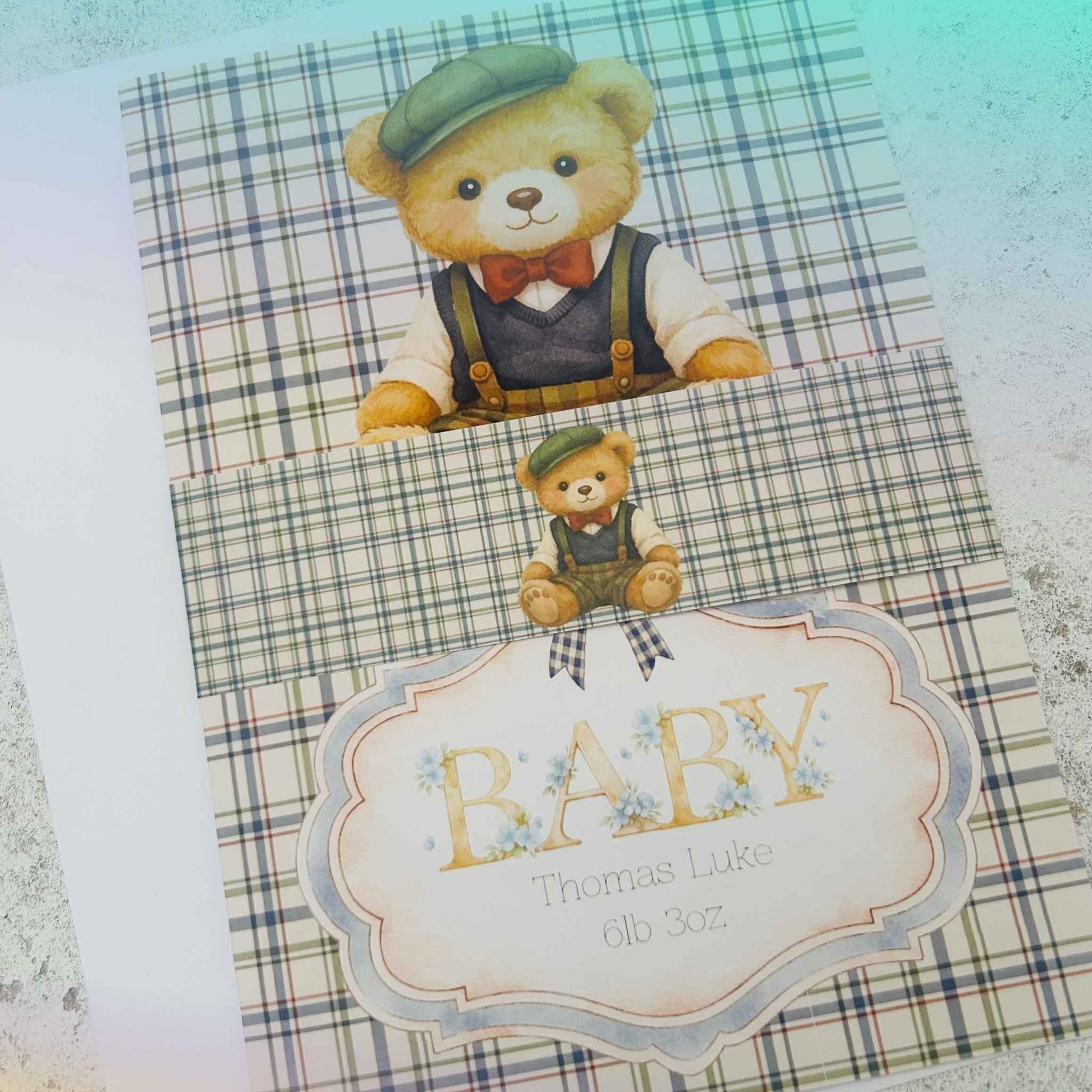 Personalised New Baby Boy Congratulations Greeting Card A5