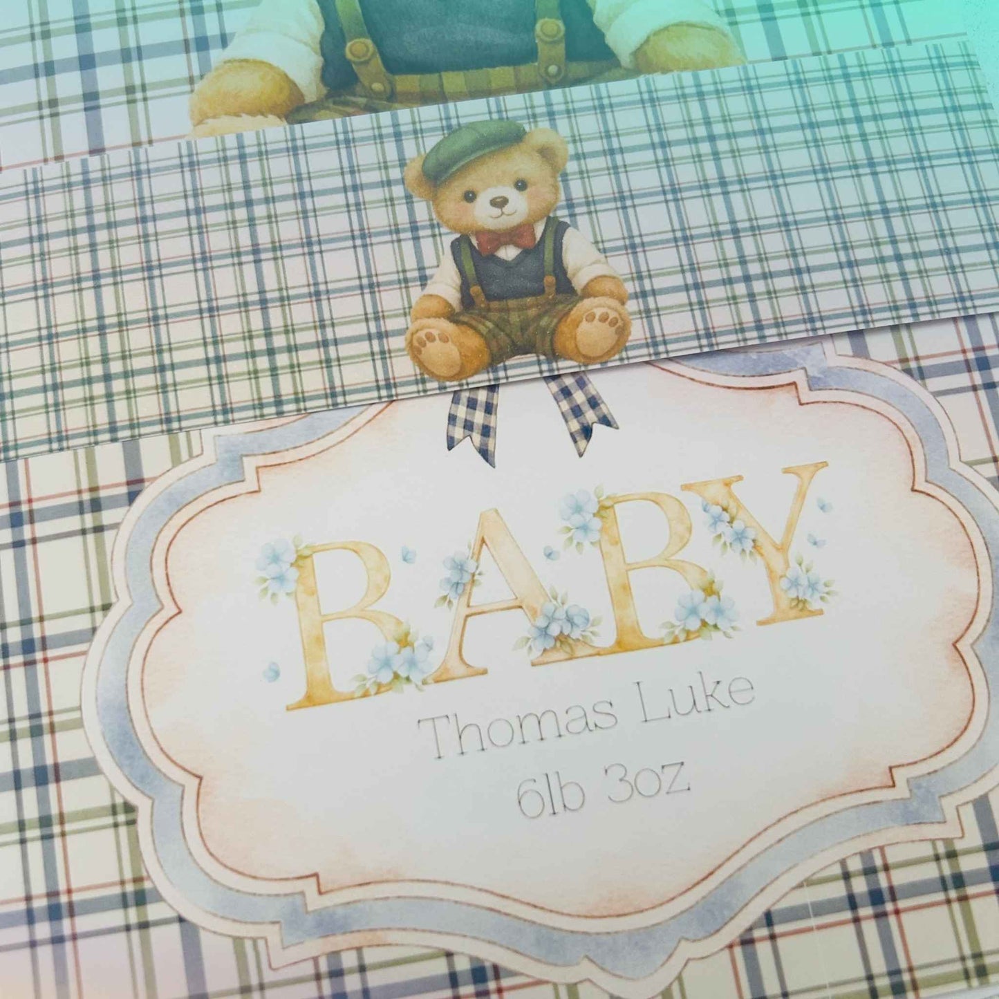 Personalised New Baby Boy Congratulations Greeting Card A5
