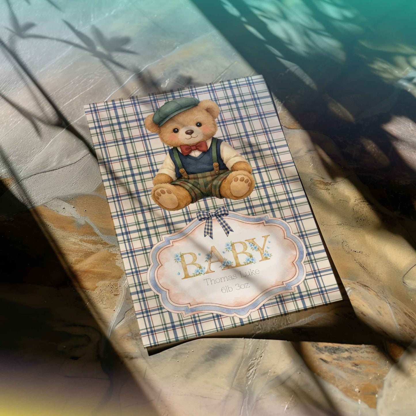 Personalised New Baby Boy Congratulations Greeting Card A5