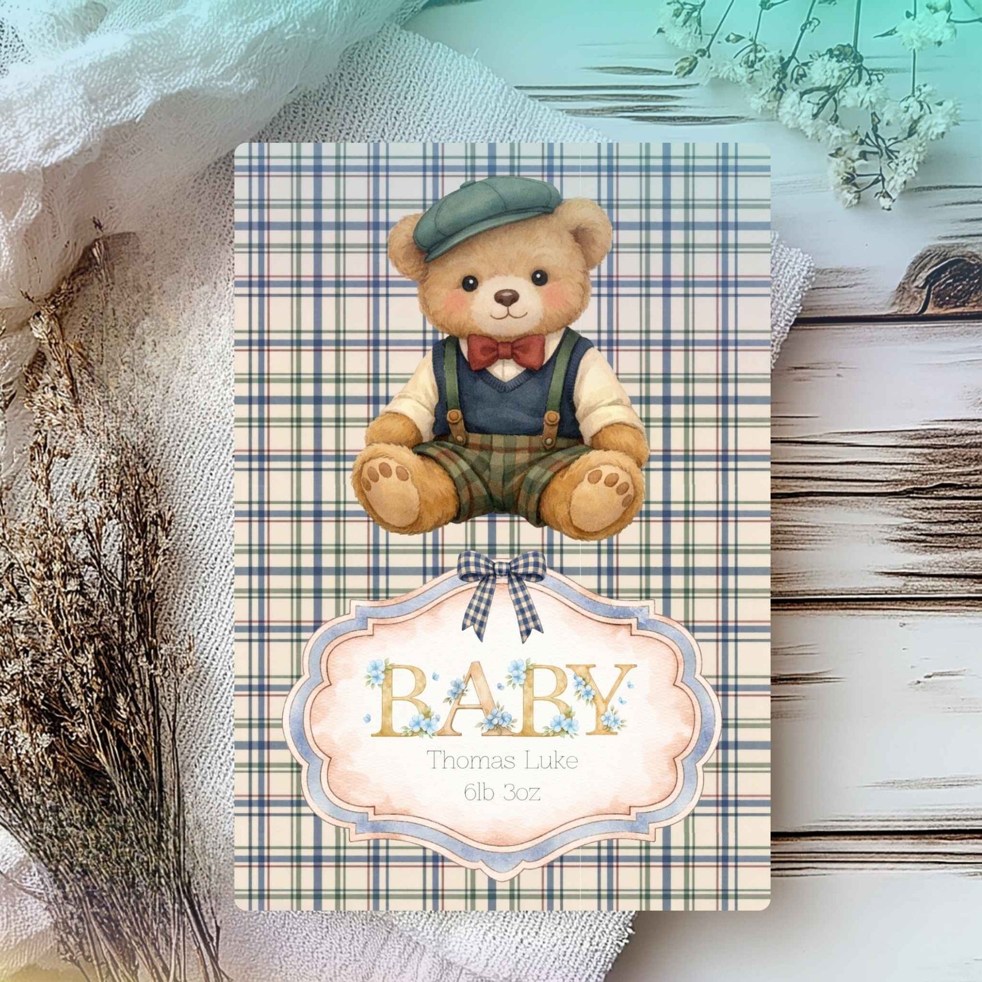 Personalised New Baby Boy Congratulations Greeting Card A5