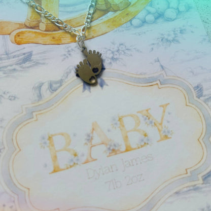 Adorable New Baby Necklace on Backing Card - Perfect Gift