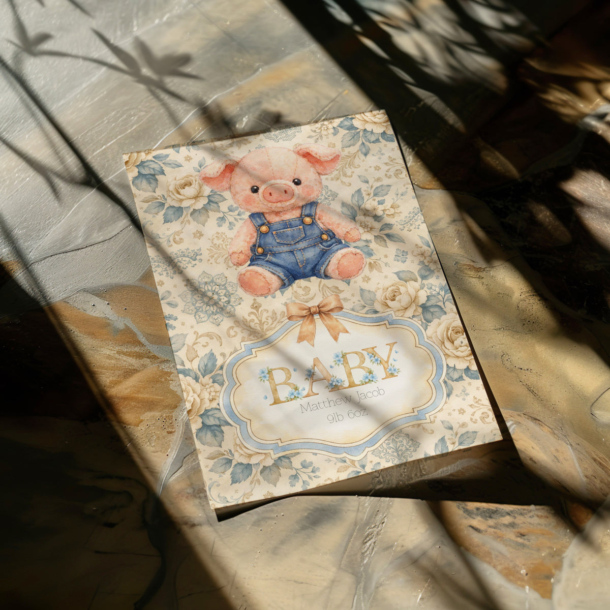 Handmade Custom Piglet Nursery Print - Adorable Personalised Wall Art