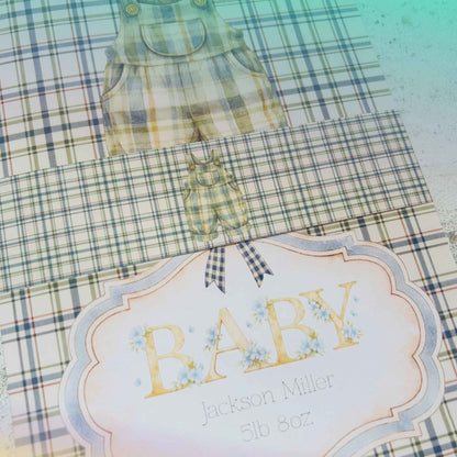 Personalised Newborn Baby Boy Card – Custom Name & Birth Weight