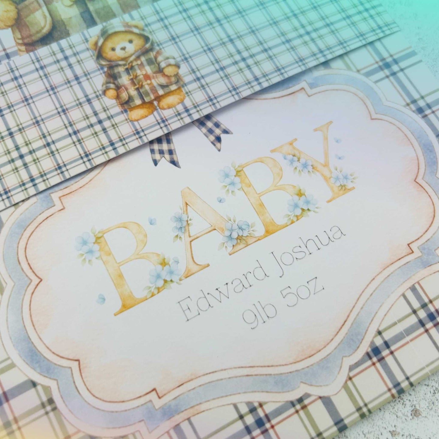 Personalised Baby Boy Greeting Card A5