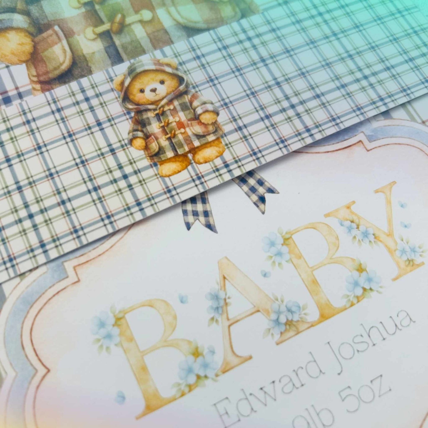 Personalised Baby Boy Greeting Card A5