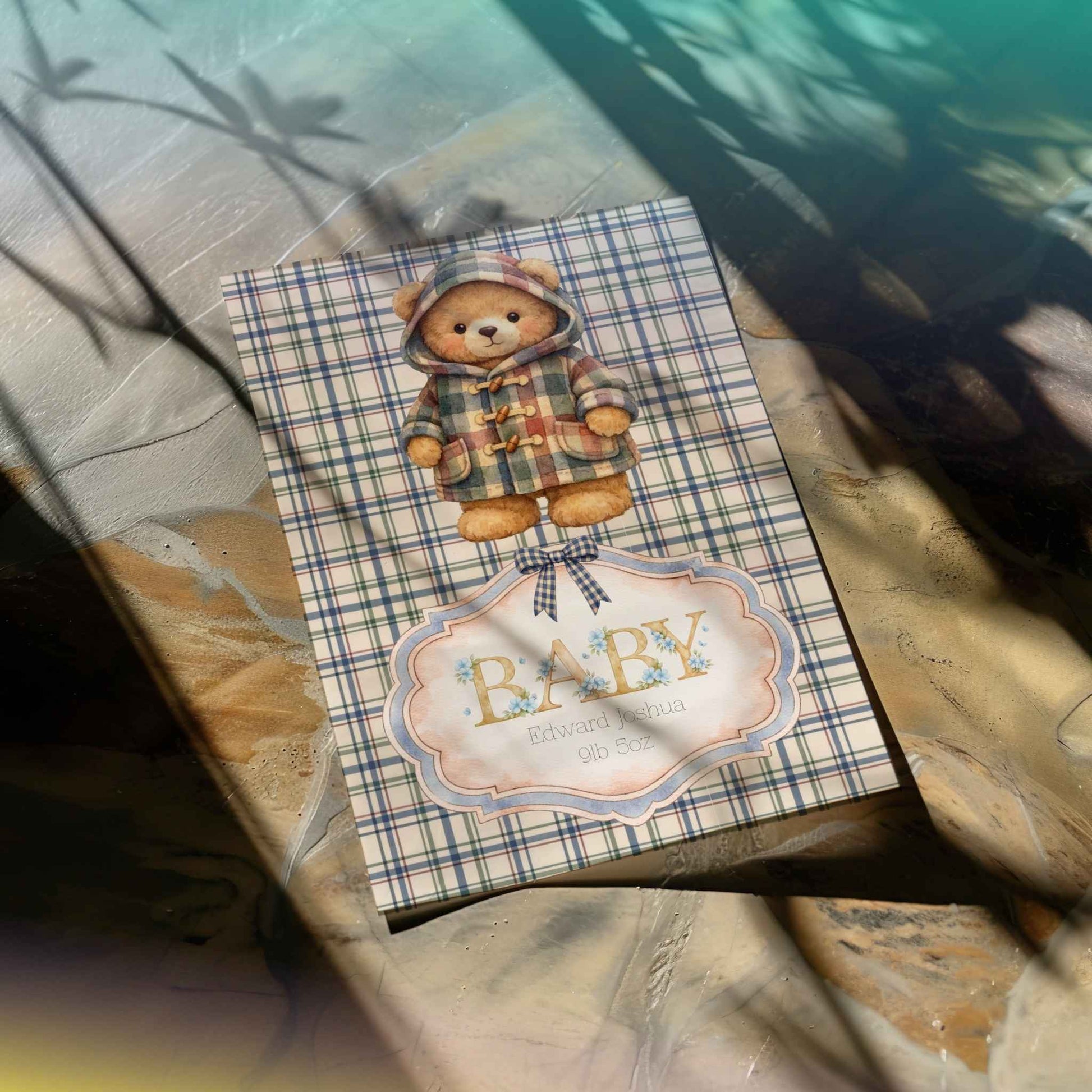 Personalised Baby Boy Greeting Card A5