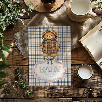 Personalised Baby Boy Greeting Card A5