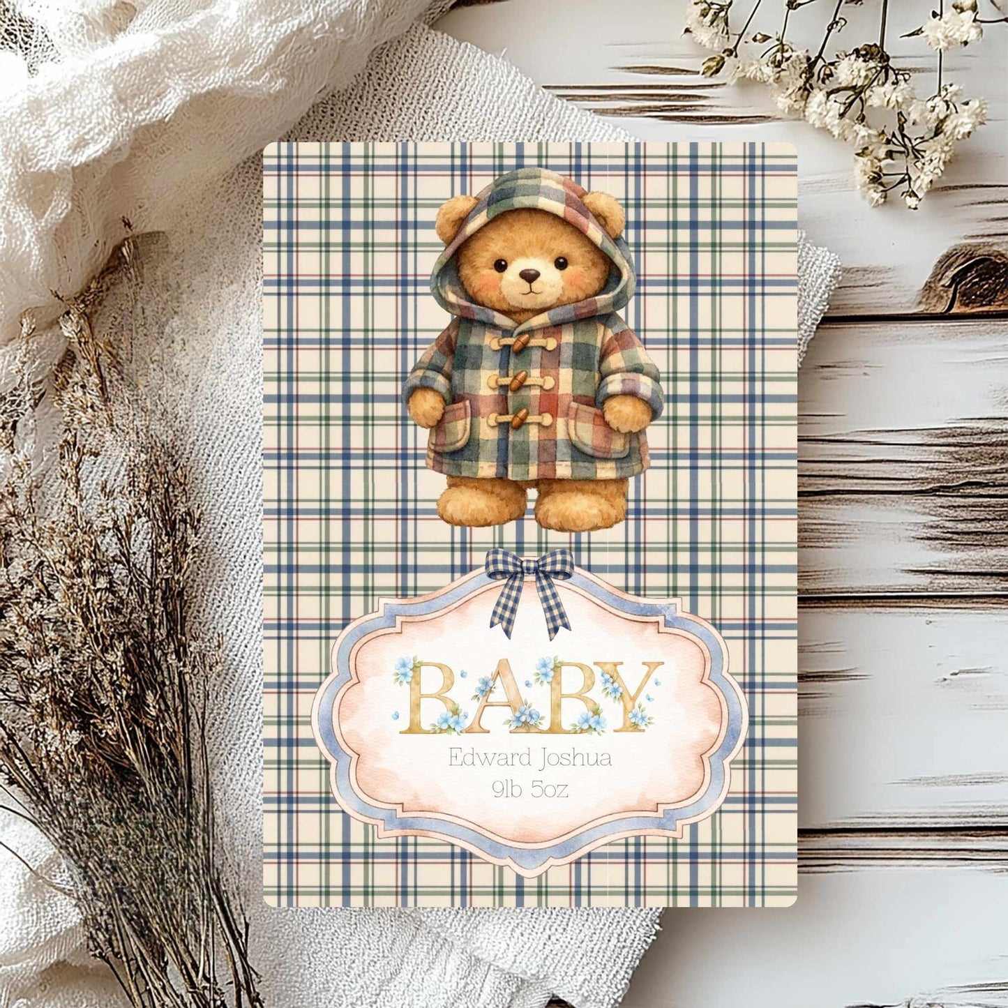 Personalised Baby Boy Greeting Card A5