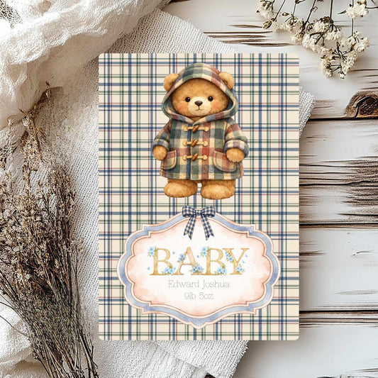 Personalised Baby Boy Greeting Card A5