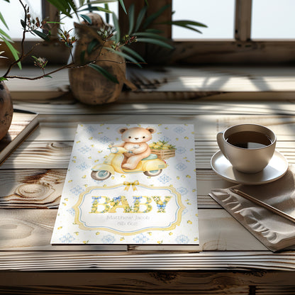 Personalised Teddy Newborn Baby Card - Welcome for The Little One