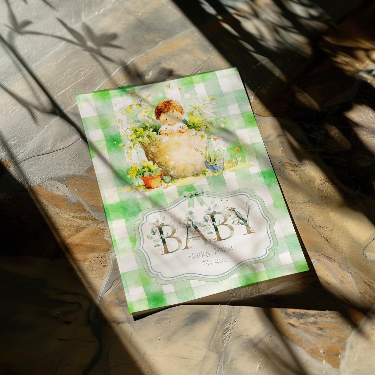 Homegrown Baby Boy Card - A Charming Welcome for New Baby