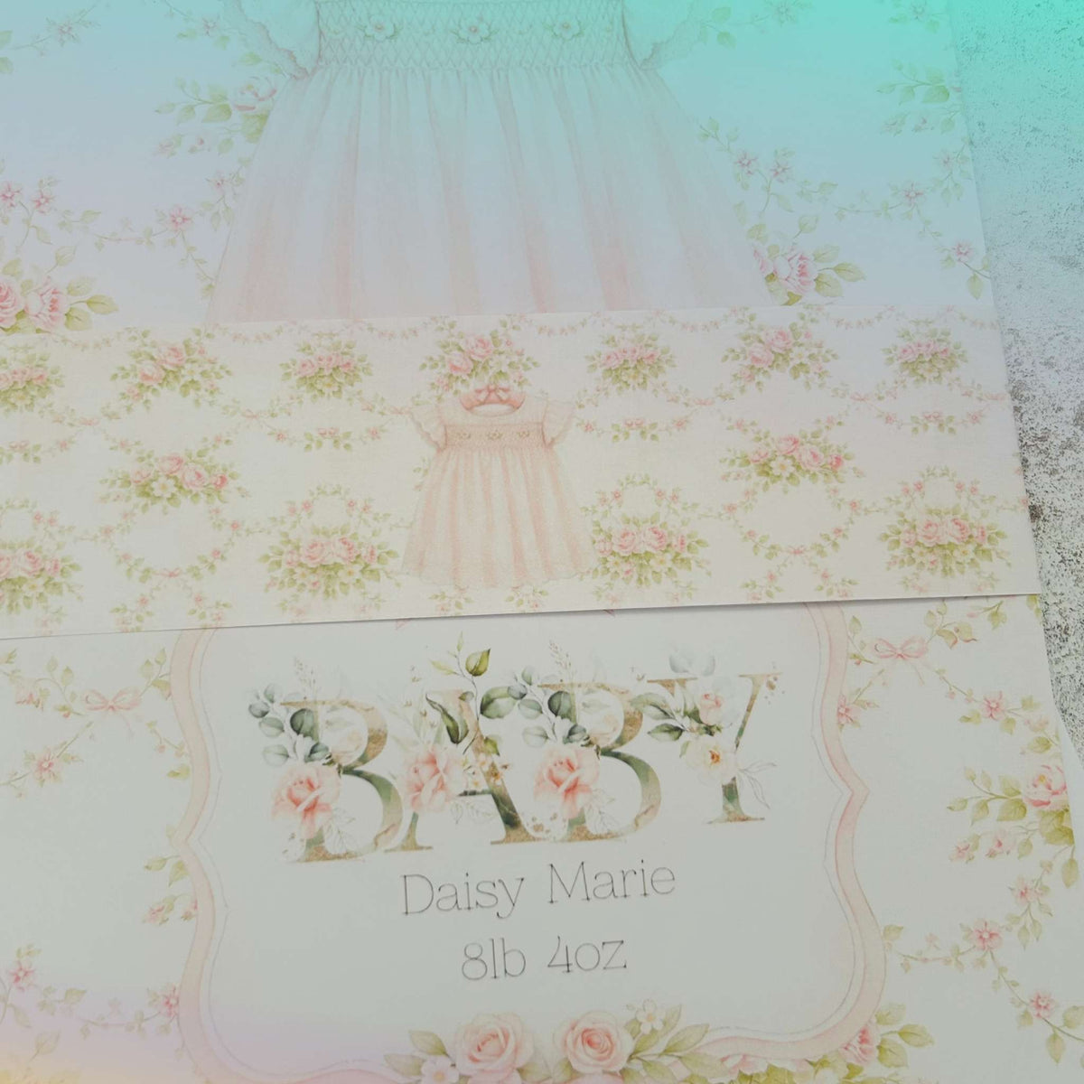 Personalised Floral Nursery Print - Custom Art for Your Baby Girl