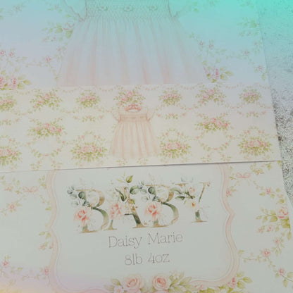 Personalised Floral Nursery Print - Custom Art for Your Baby Girl