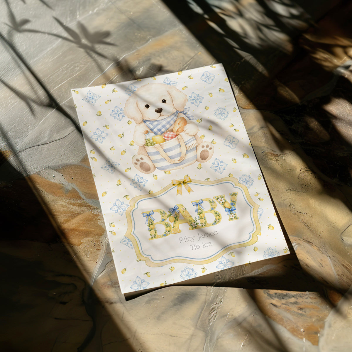 Cute Puppy Unisex Newborn Card – Perfect for Welcoming Little Ones