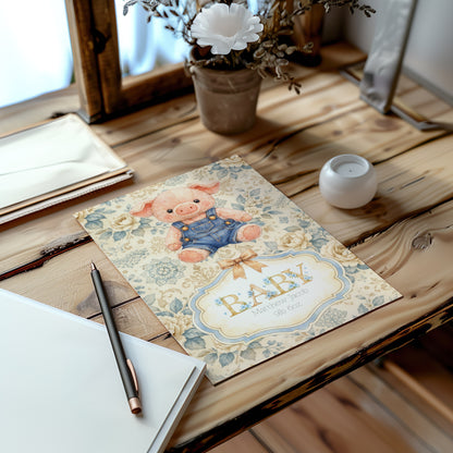 Handmade Custom Piglet Nursery Print - Adorable Personalised Wall Art