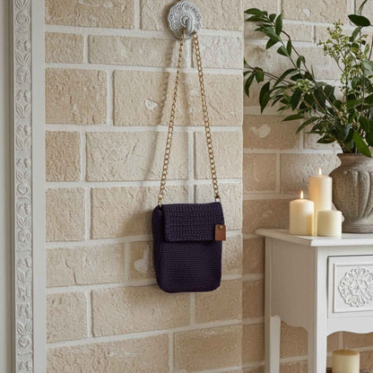 Handmade Crochet Purple Phone Bag – Stylish and Unique Accessory