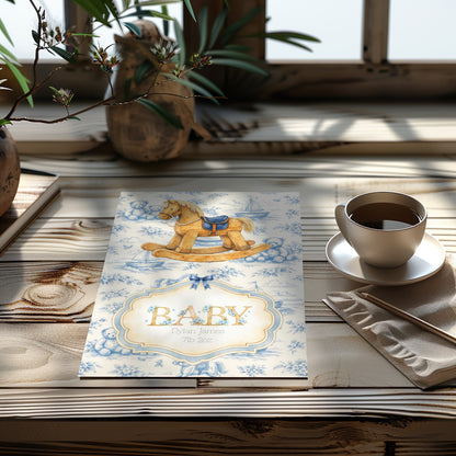 Personalised Rocking Horse Nursery Print - Custom Art for Your Little One
