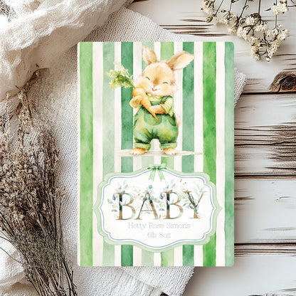 Personalised Homegrown Bunny Newborn Baby Card - Sweet Celebrations